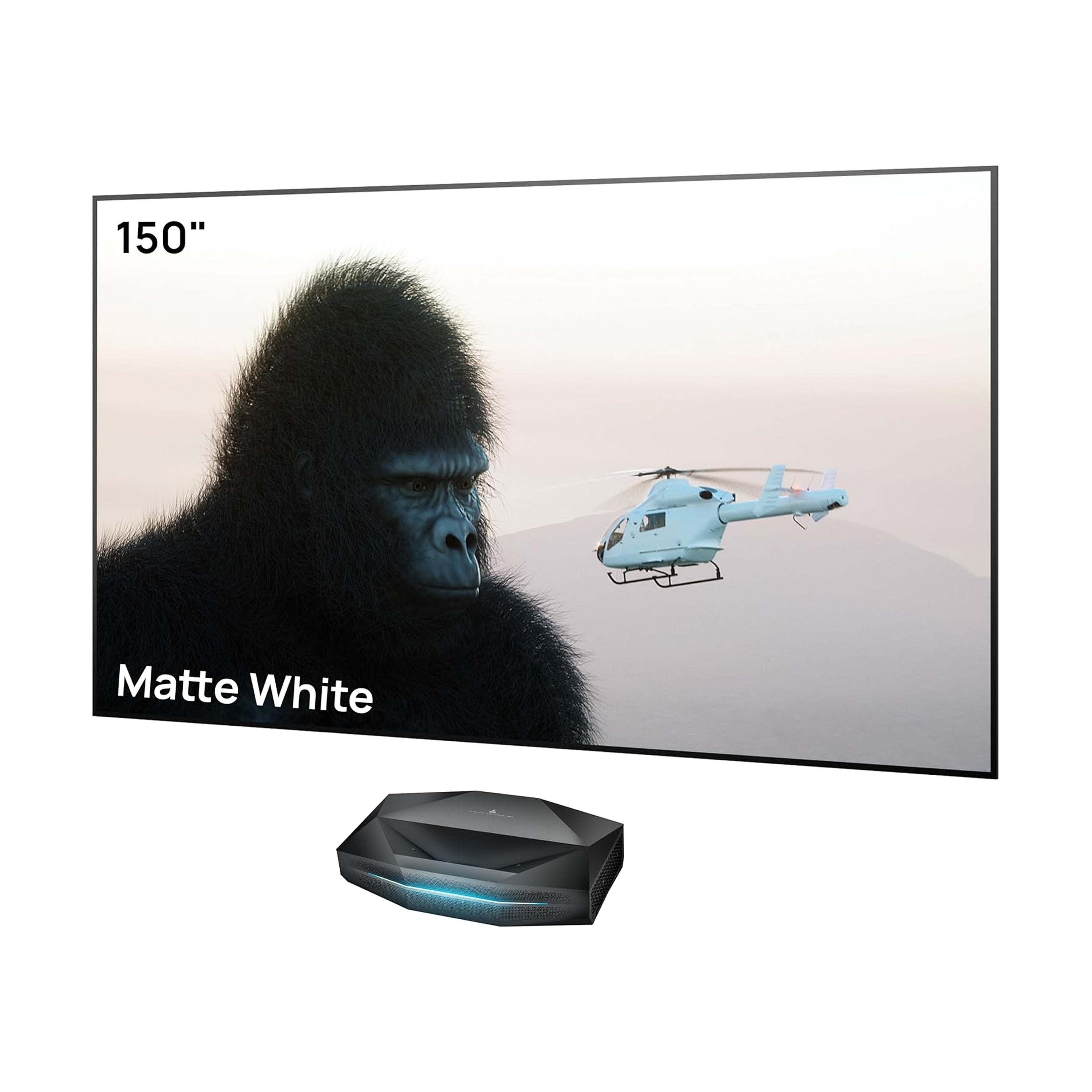 Aetherion Pro RGB Laser UST Projector+100'' -150'' Matte White Screen
